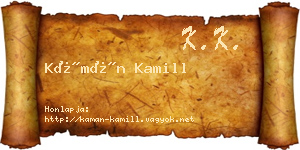 Kámán Kamill névjegykártya